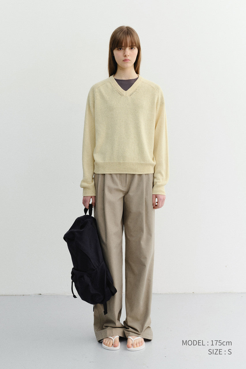 Dunst Unisex V-Neck Sweater Butter
