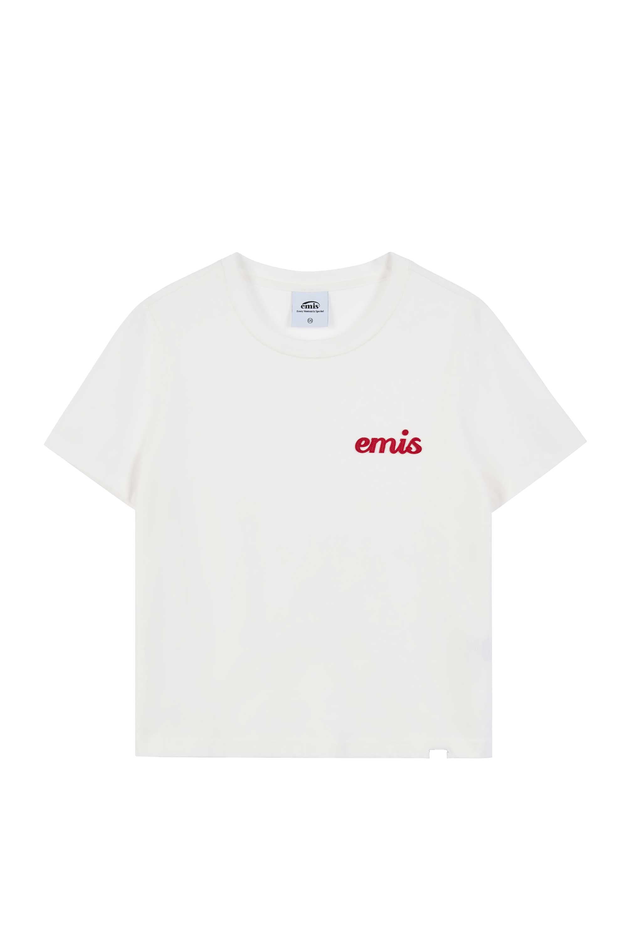 (WOMENS) APPLIQUE T-SHIRT-WHITE