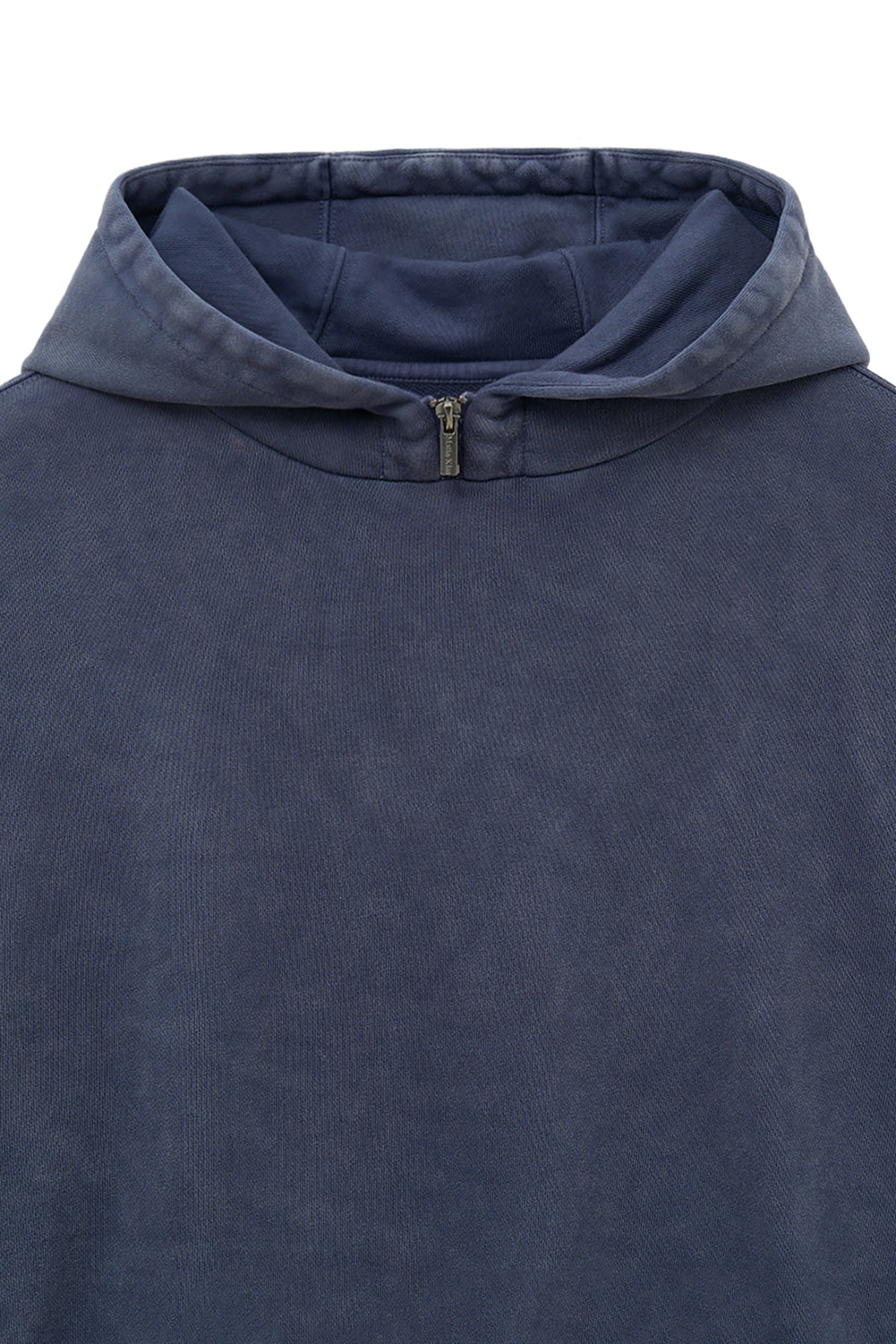 [matinkim] ZIPPER POINT WASHED HOODY FOR MEN IN NAVY