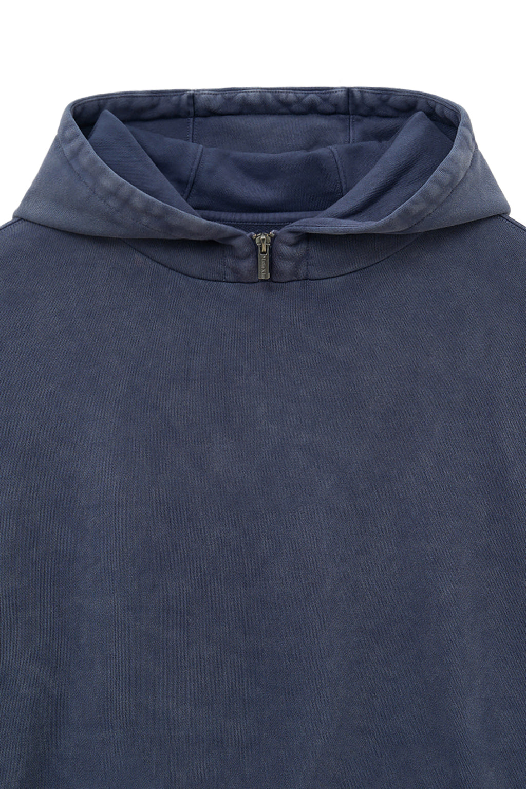Matinkim Zipper Point Washed Hoody For Men IN Navy