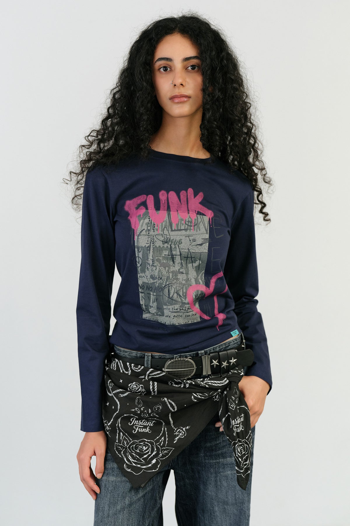 Instantfunk Vintage Funk Love Tee - Navy