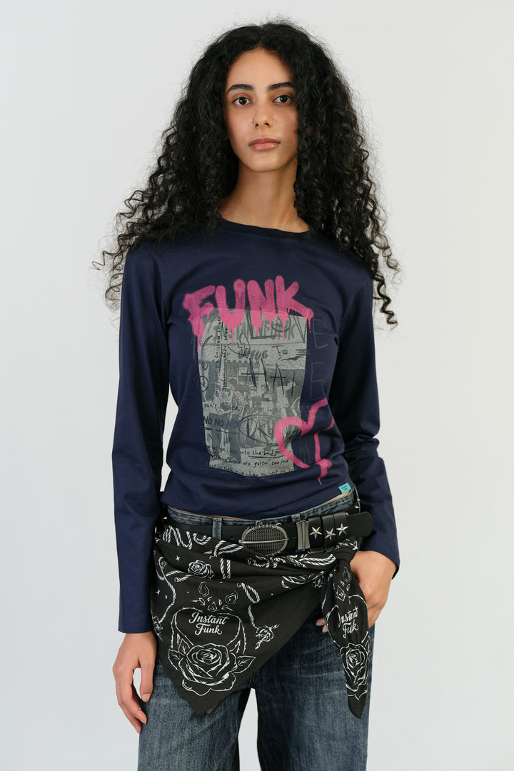 Instantfunk Vintage Funk Love Tee - Navy