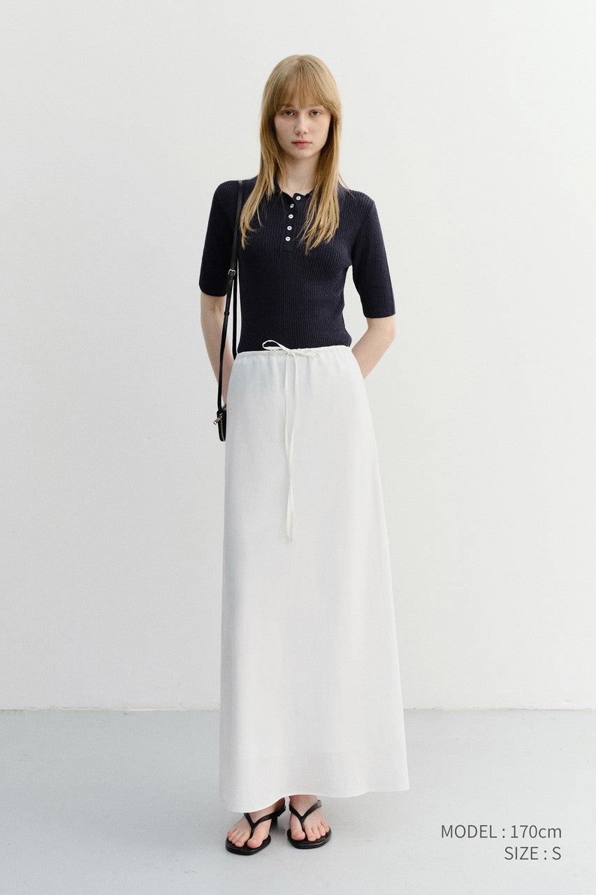 Dunst Buttoned Slim Polo Knit Navy