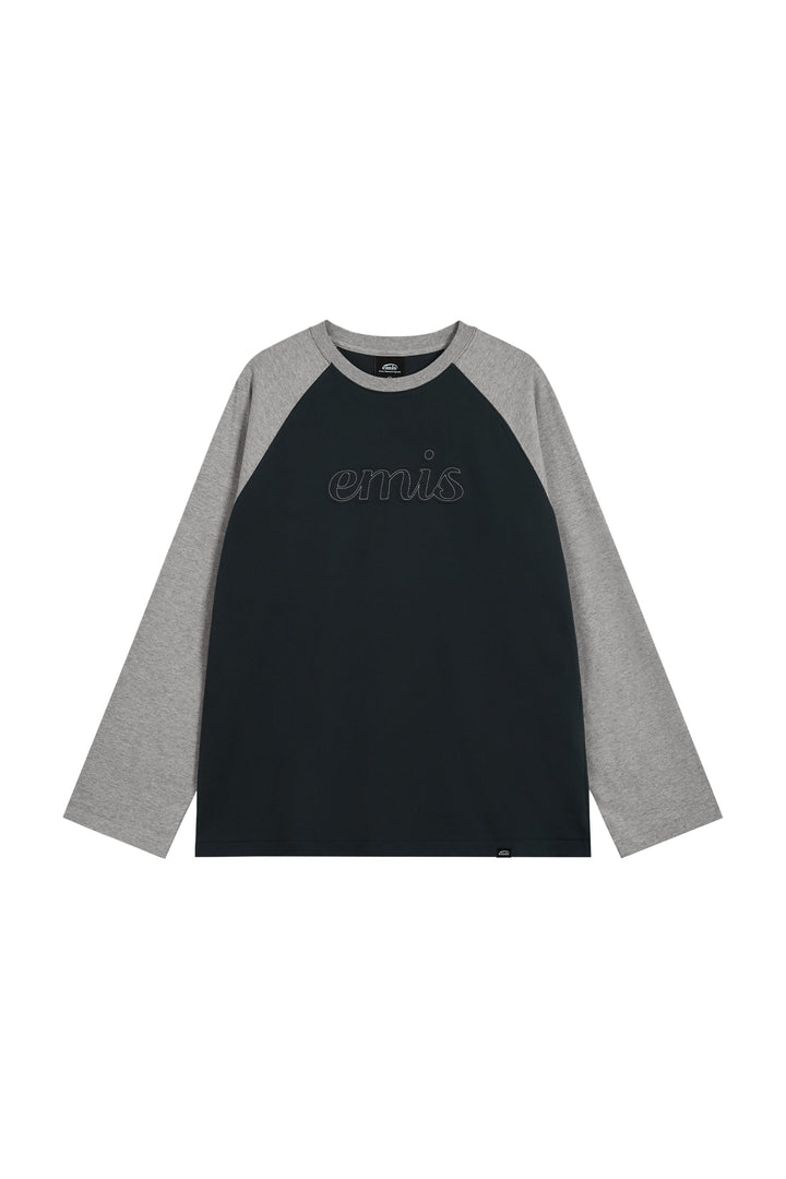 Emis Long Sleeve Raglan T-Shirt-Navy