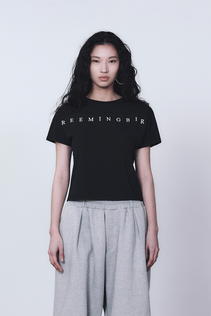 Treemingbird Horizon Logo Crop T-Shirts Black