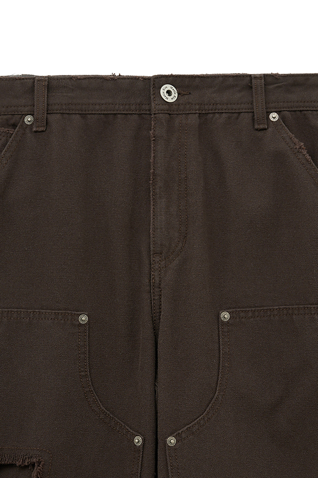 Matinkim Distressed Double Knee Work Pants For Men IN Brown