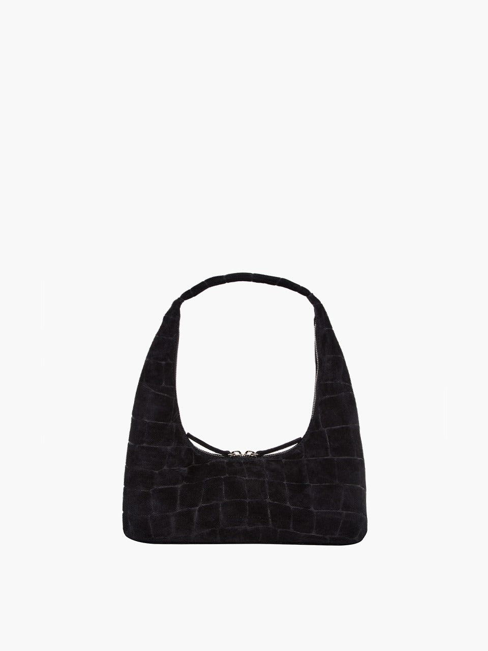Margesherwood Hobo Shoulder black croc-effect suede