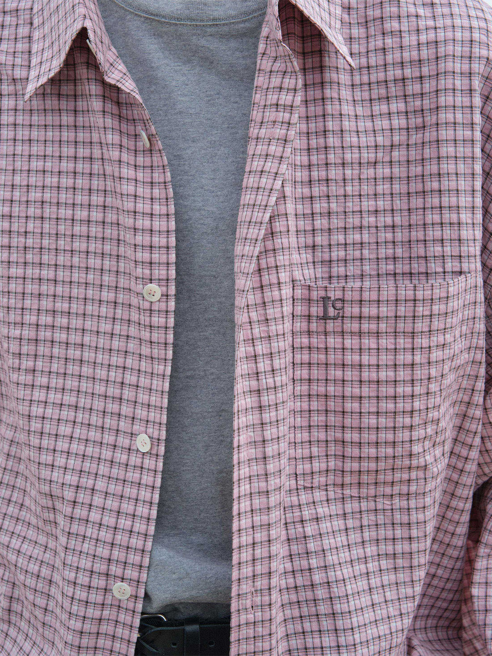 Low Classic Oversized Lc Checked Shirt Pink