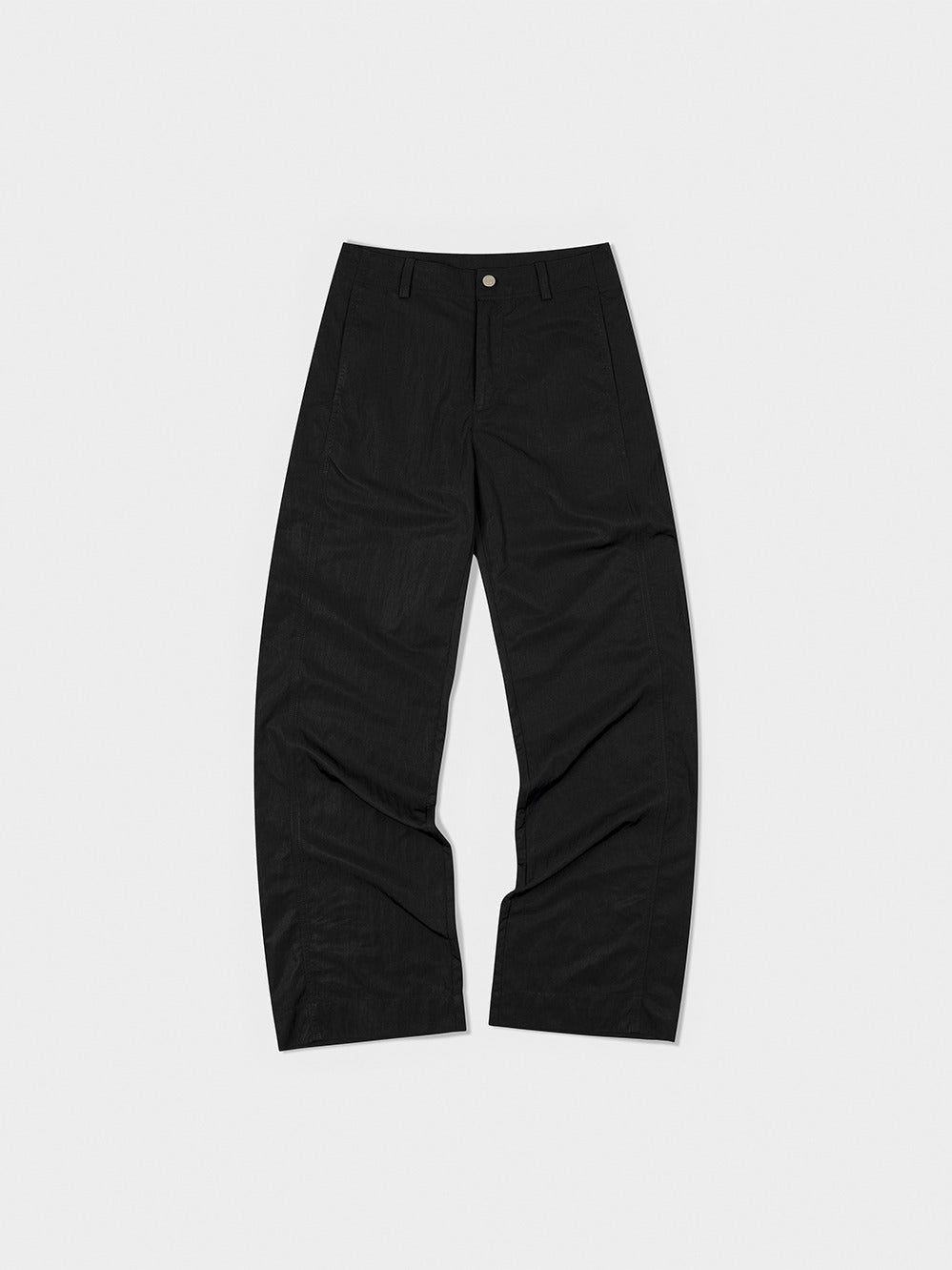[Low Classic] Soft Nylon Straight-Fit Pants_Black