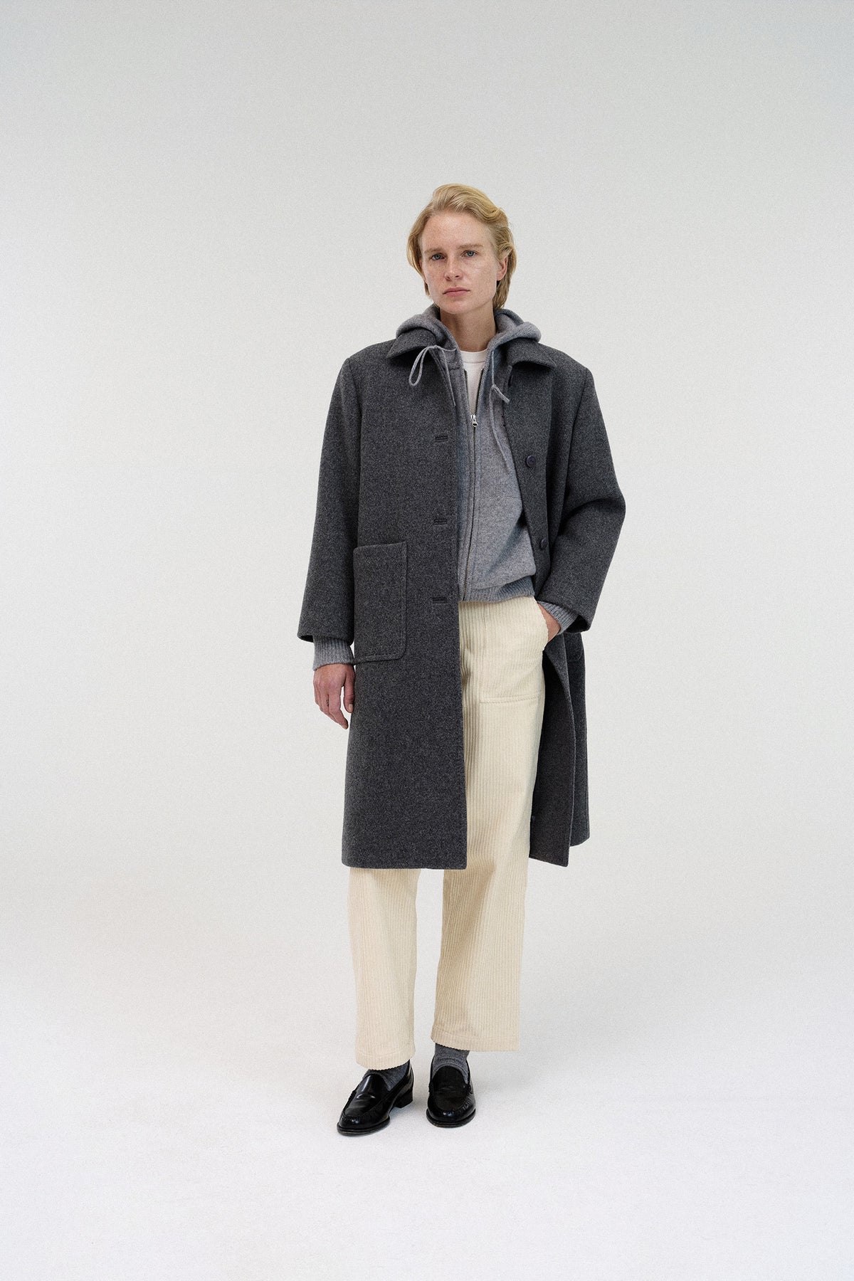 Nothing Written Rohmer long wool coat (Dark gray)