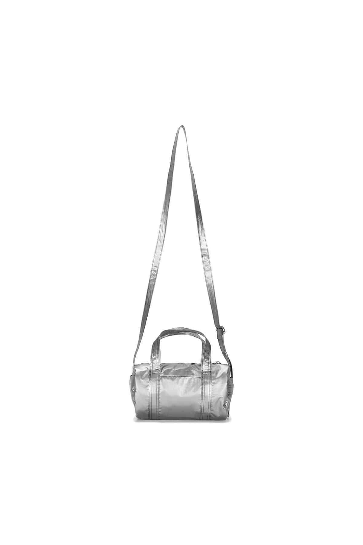 [matinkim] GLOSSY LOGO SPORTY MINI DUFFEL BAG IN SILVER