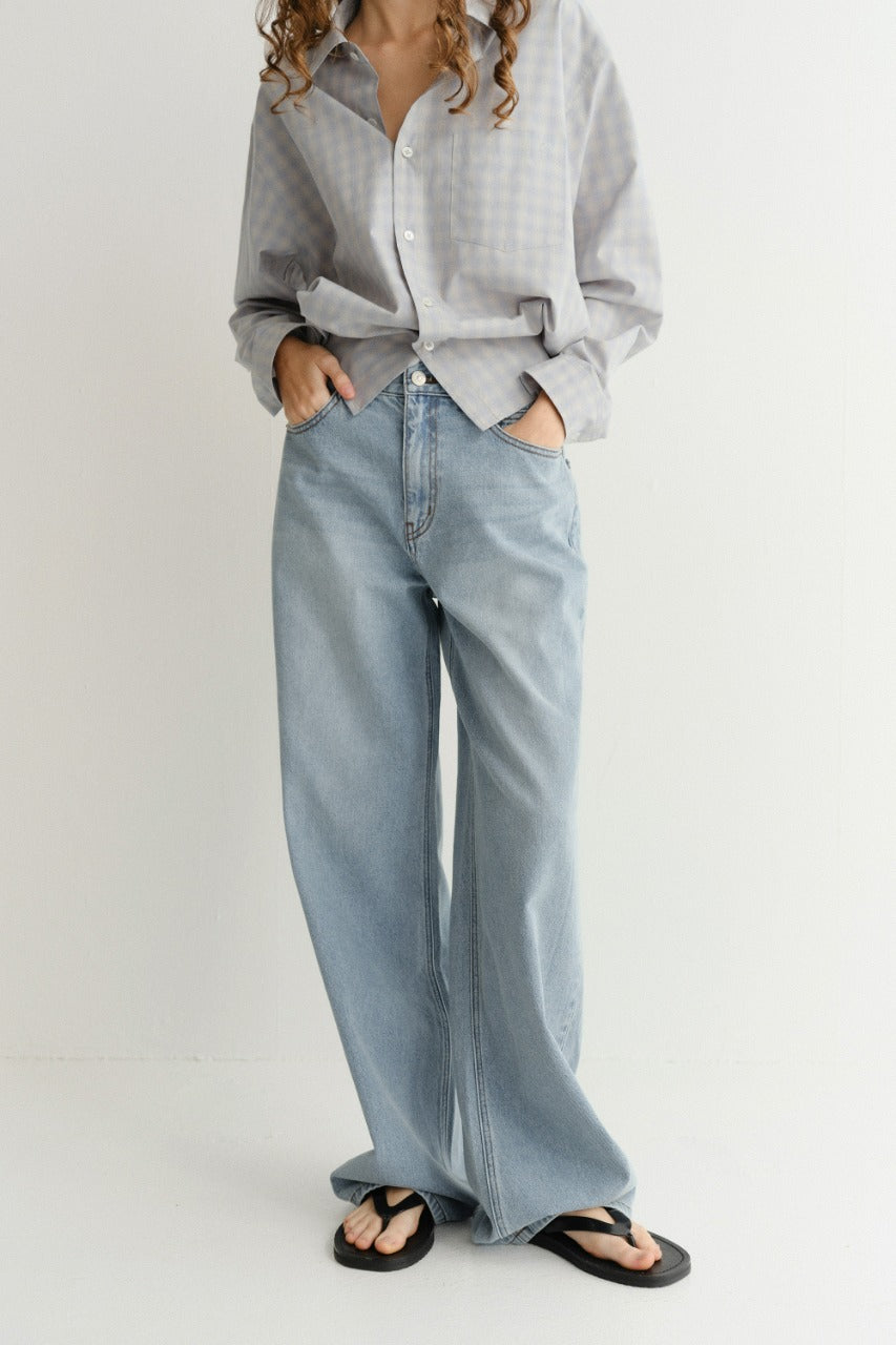 Dunst Summer Relaxed Wide Jeans Light Blue