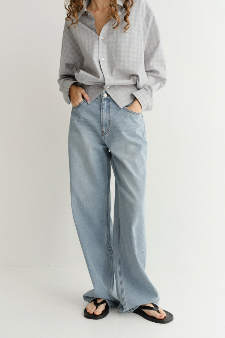 Dunst Summer Relaxed Wide Jeans Light Blue