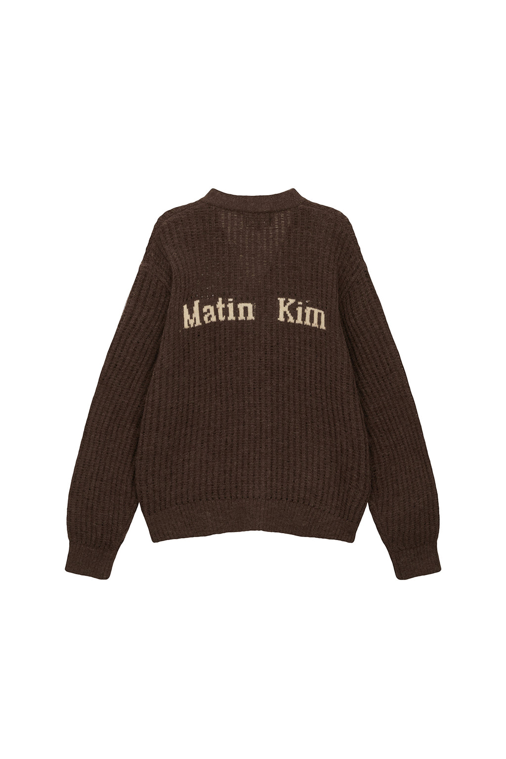 [matinkim] HAIRY CROCHET CARDIGAN FOR MEN IN BROWN