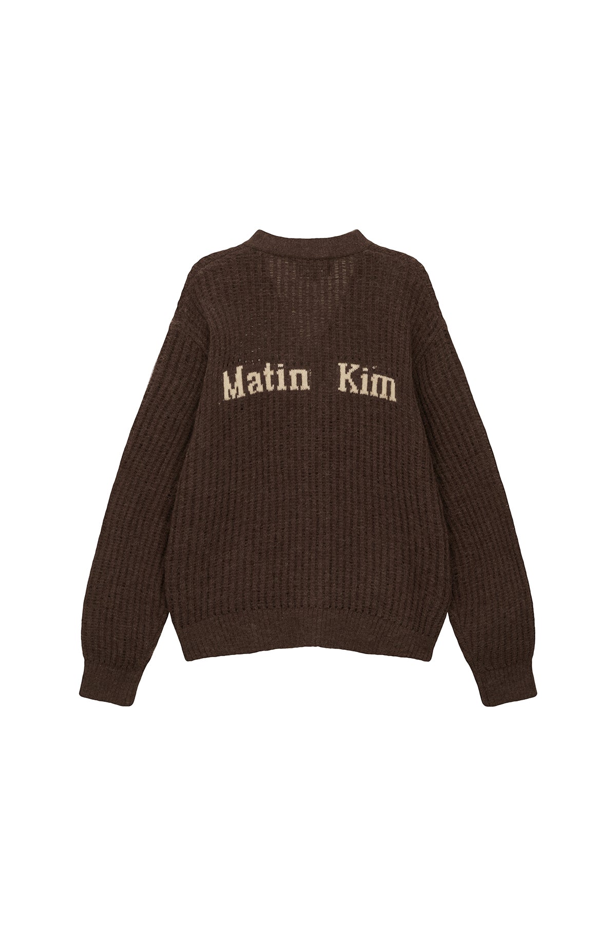 [matinkim] HAIRY CROCHET CARDIGAN FOR MEN IN BROWN
