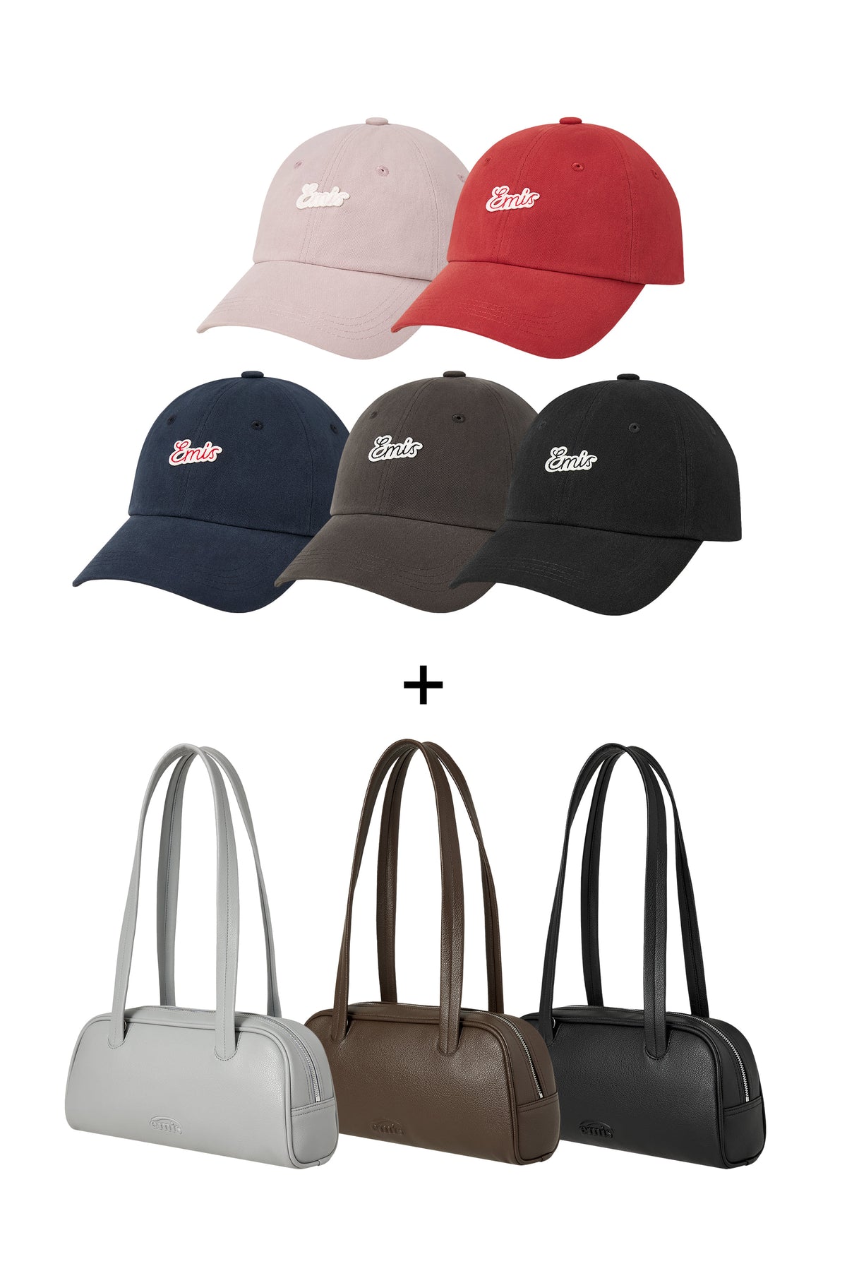 Emis Small Line Patch Ball Cap + Grain Long Handle Shoulder Bag