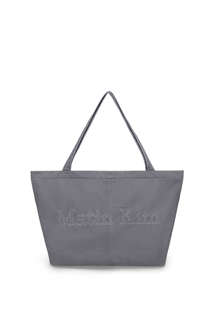 Matinkim Vintage Washed Cotton Shoulder Bag IN Grey