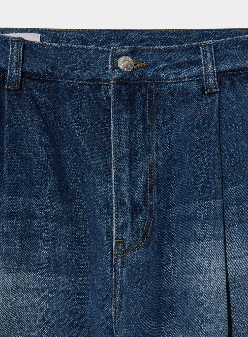 [satur] (W) Vinales Retro One Tuck Denim Pants - Mid Blue