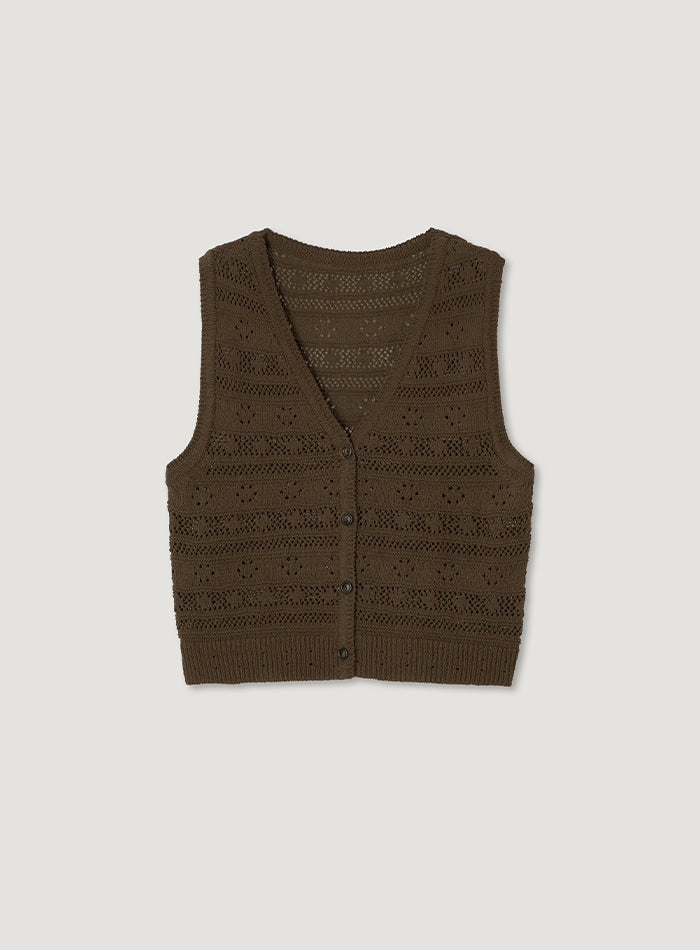 Mango Maniplease Elmo Knit Vest Brown
