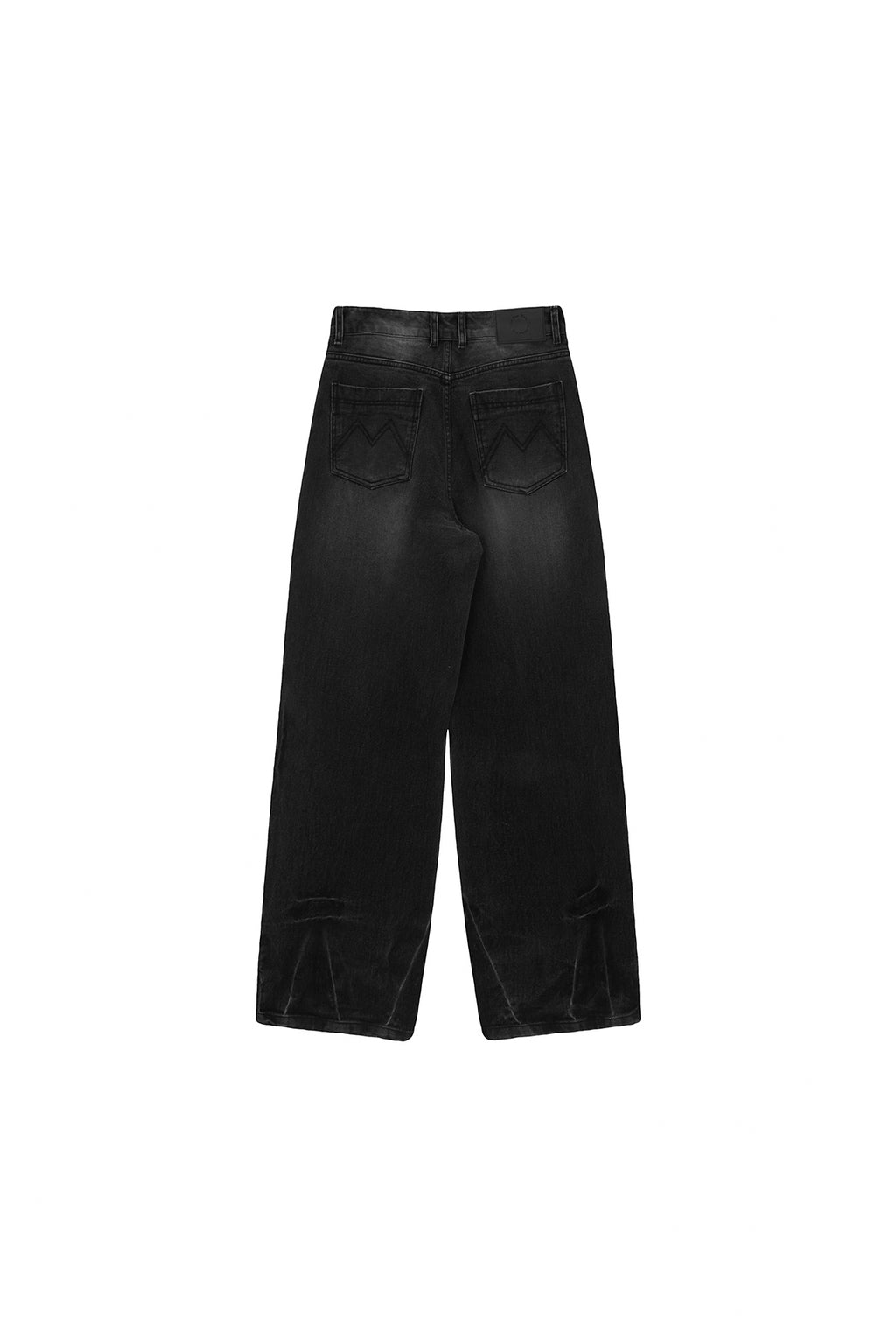 [matinkim] HEM WASHED POINT DENIM PANTS IN BLACK