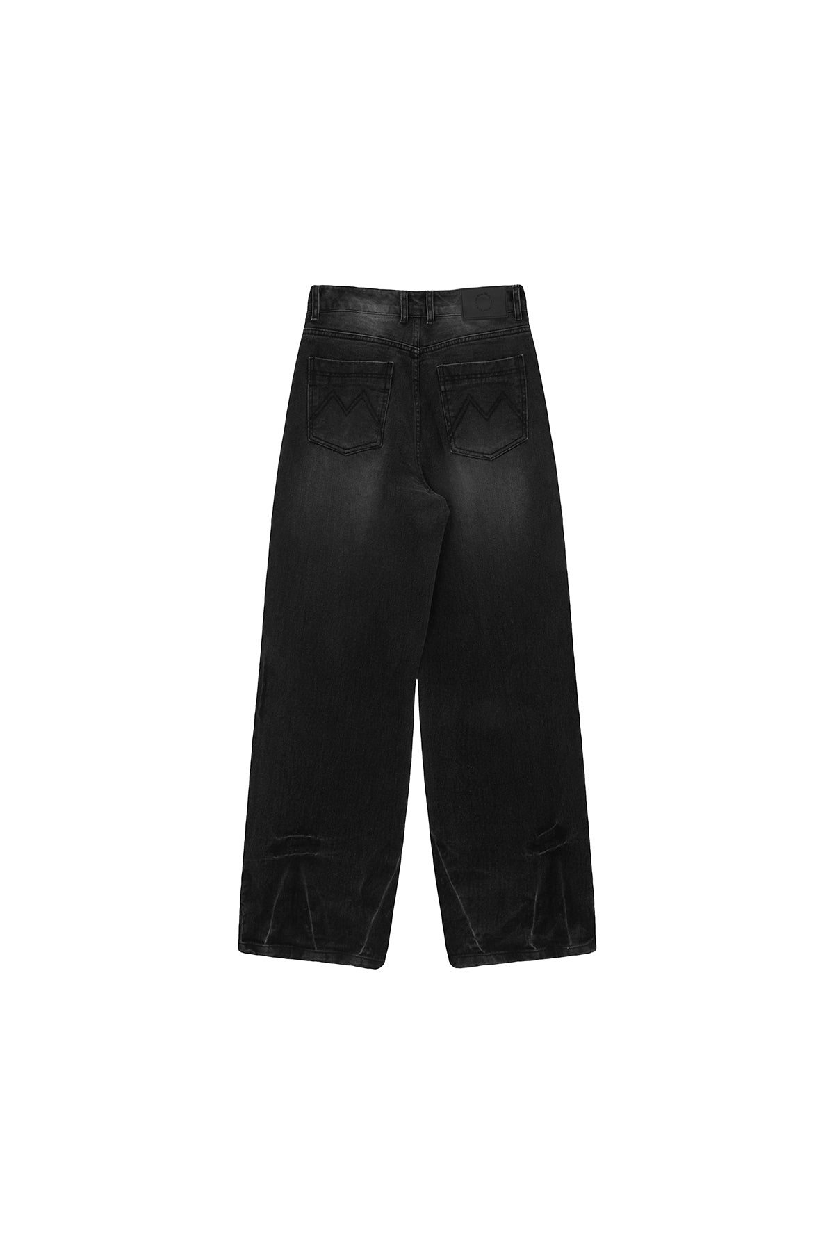 [matinkim] HEM WASHED POINT DENIM PANTS IN BLACK