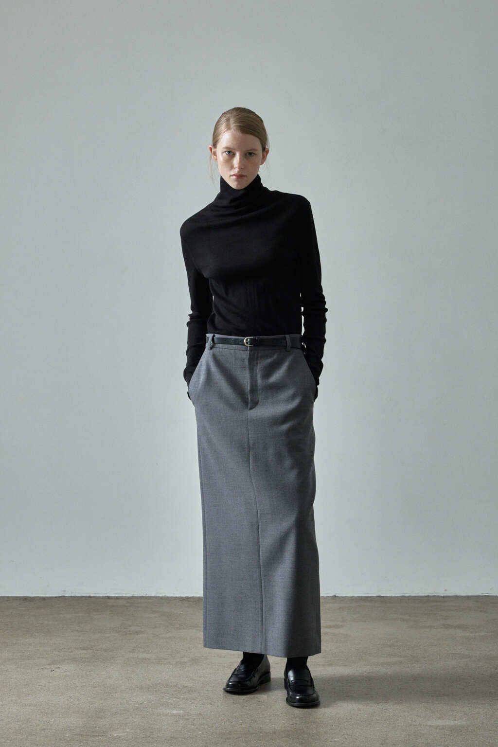Facade Pattern Timeless Maxi Skirt charcoal