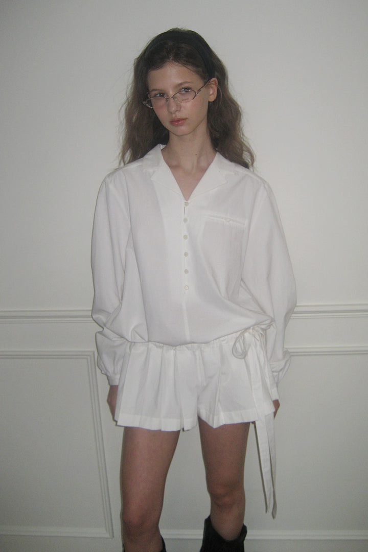 Overdueflair Tailored Pleats Jumpsuit White