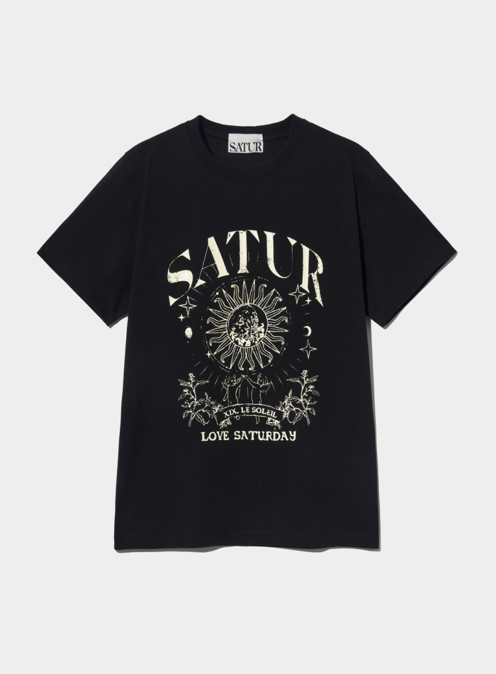 [satur] (W) Tarot Graphic T-Shirt - Newtro Black