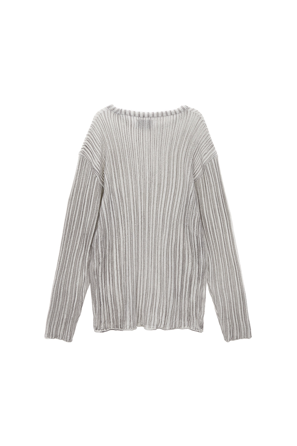[matinkim] STRIPE PRINTED KNIT PULLOVER IN GREY