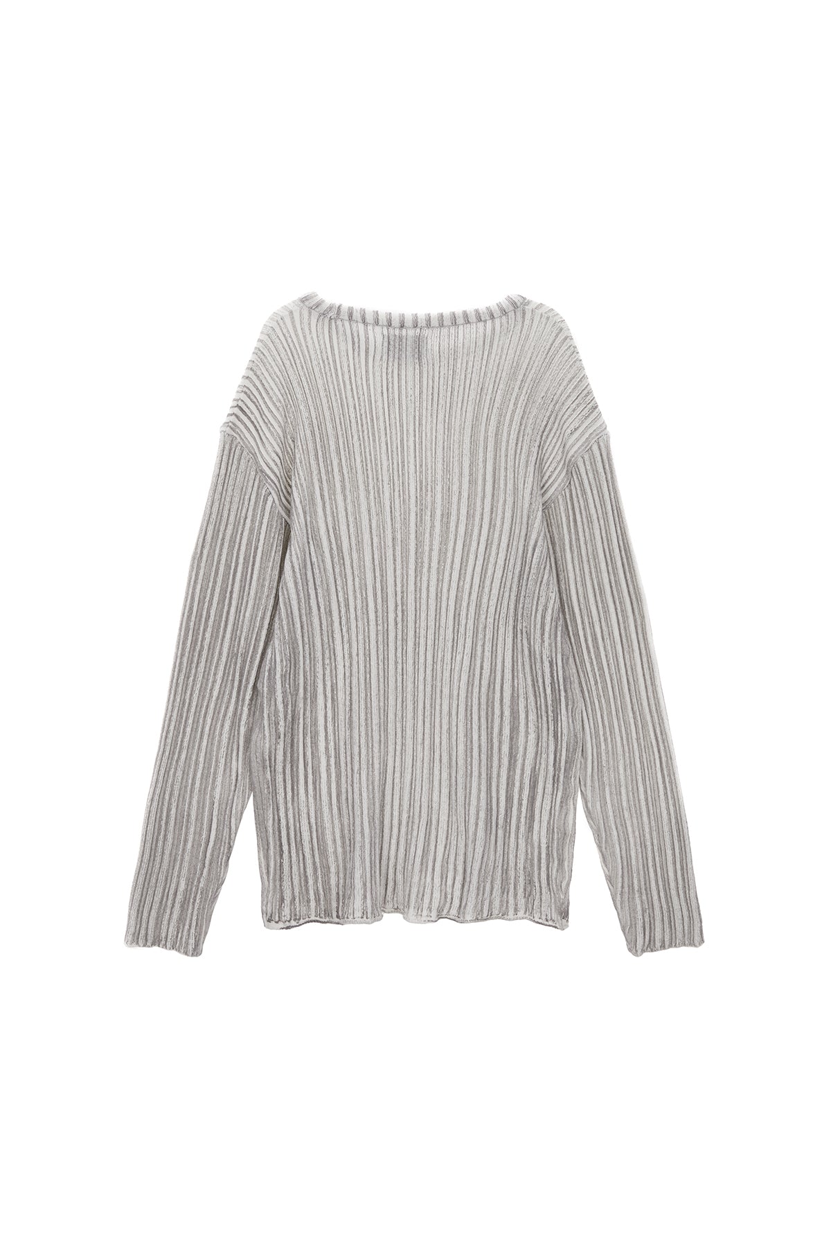 [matinkim] STRIPE PRINTED KNIT PULLOVER IN GREY