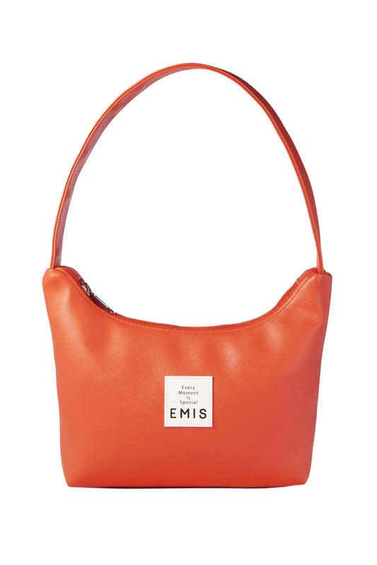 LEATHER HOBO BAG-ORANGE