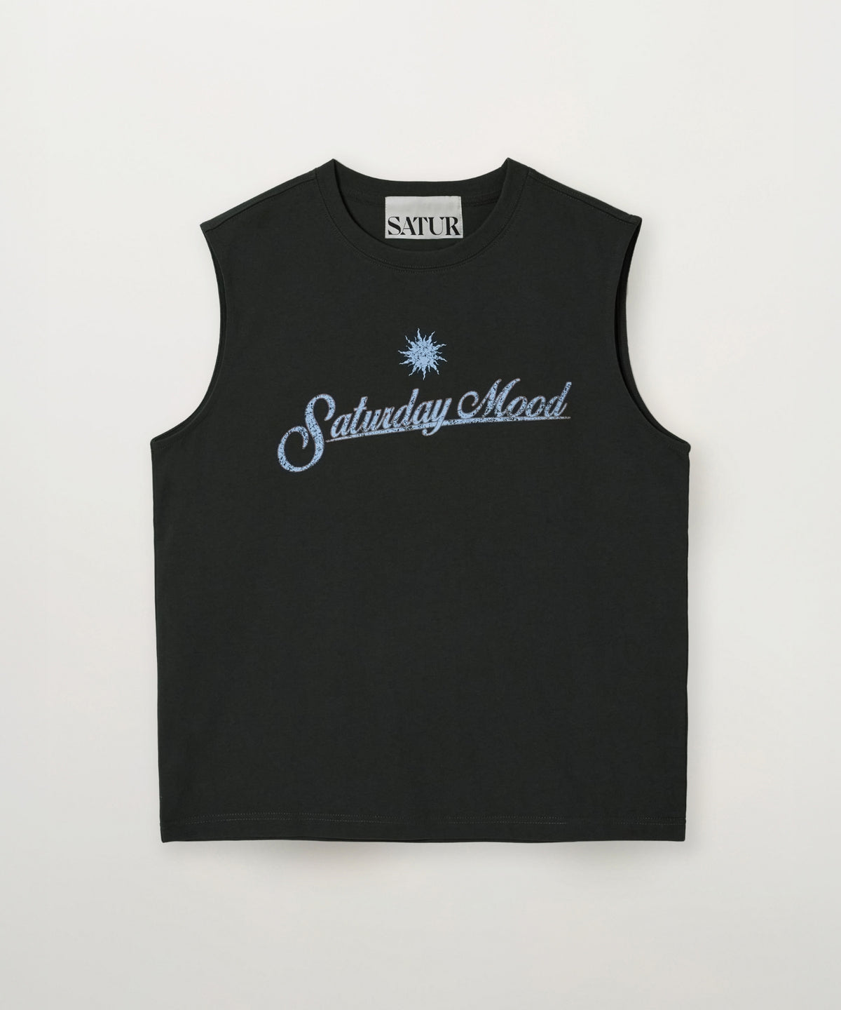 Saturday Mood Lettering Sleeveless - Charcoal