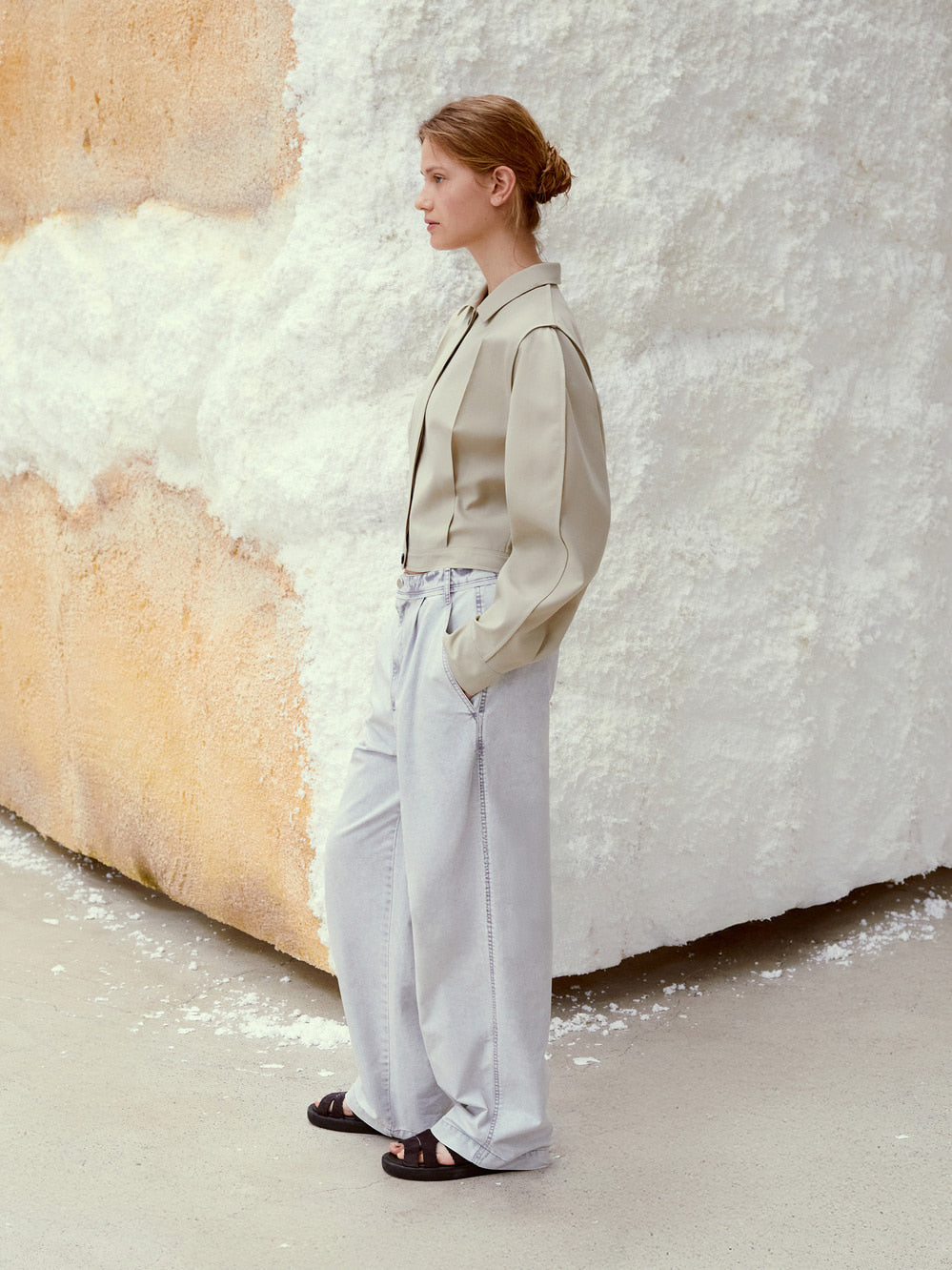 Low Classic Pinched Shirt Jacket Beige