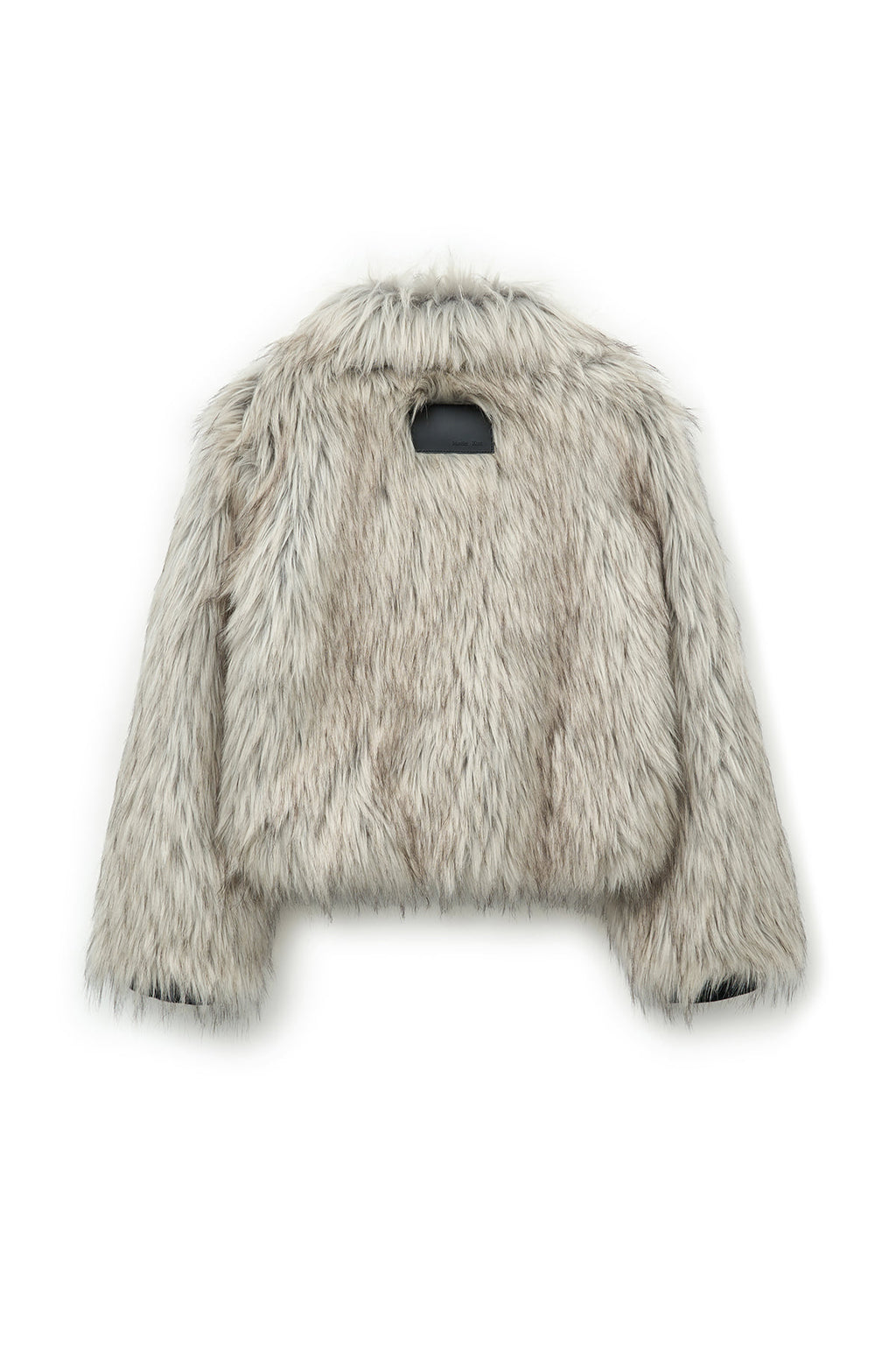 [matinkim] NECK BUCKLE CROP FUR JUMPER IN IVORY