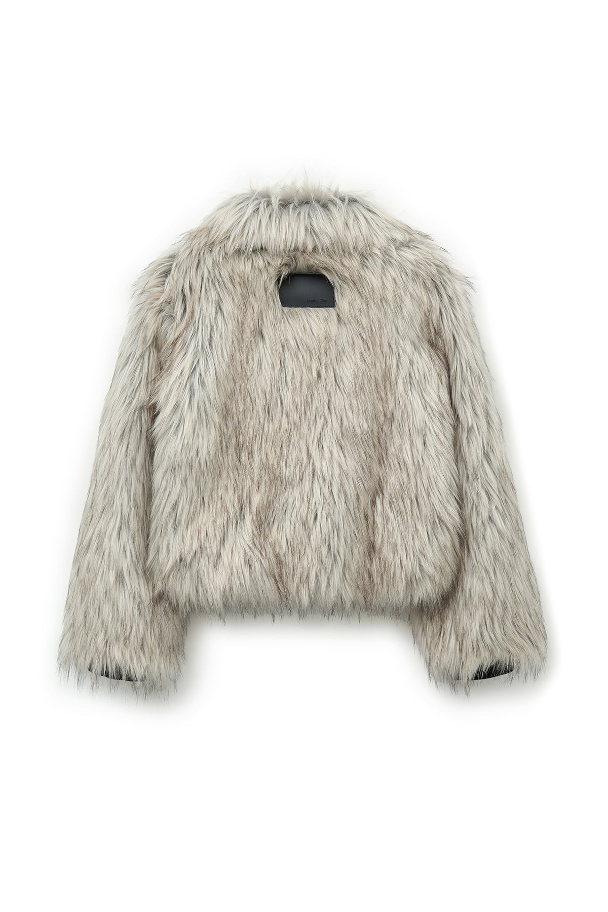 [matinkim] NECK BUCKLE CROP FUR JUMPER IN IVORY