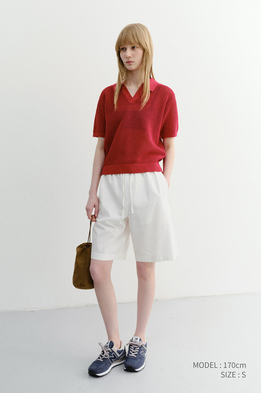 Dunst Unisex Chunky Polo Knit Red