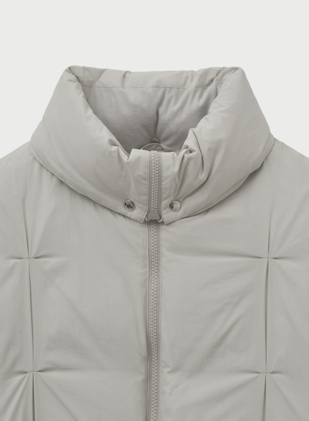 [satur] (W) Orta Nylon 2-Way Collar Duck Down Padding - Gray