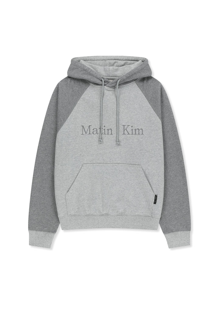 Matinkim Color Block Logo Hoody Top IN Grey