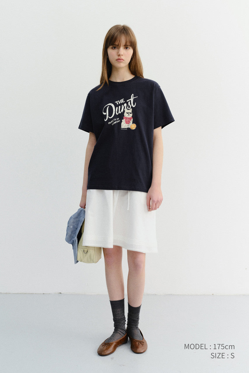 Dunst Unisex Drawing Puppy T-Shirt French Navy
