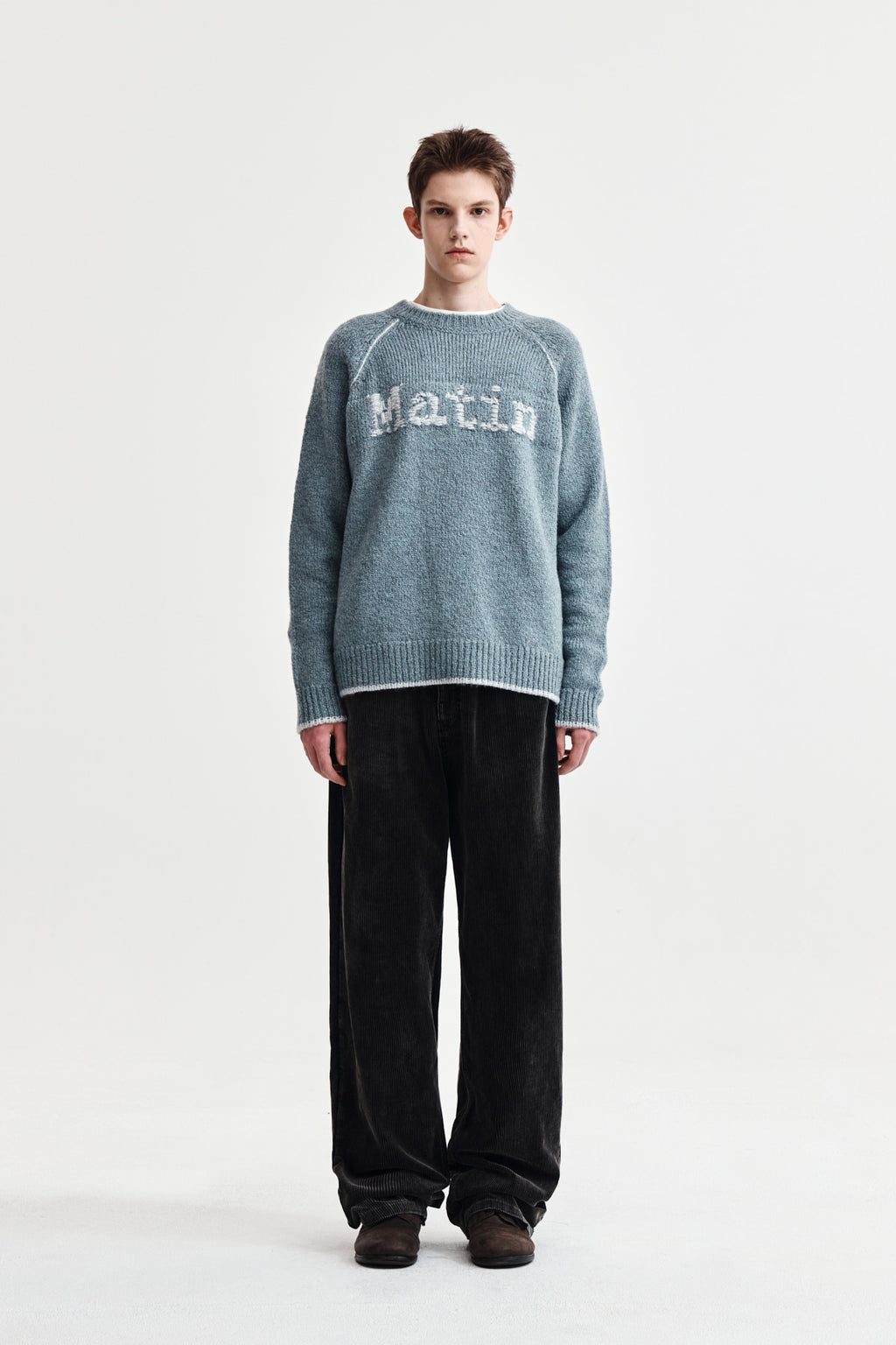 Matinkim Washed Corduroy Pants For Men IN Charcoal