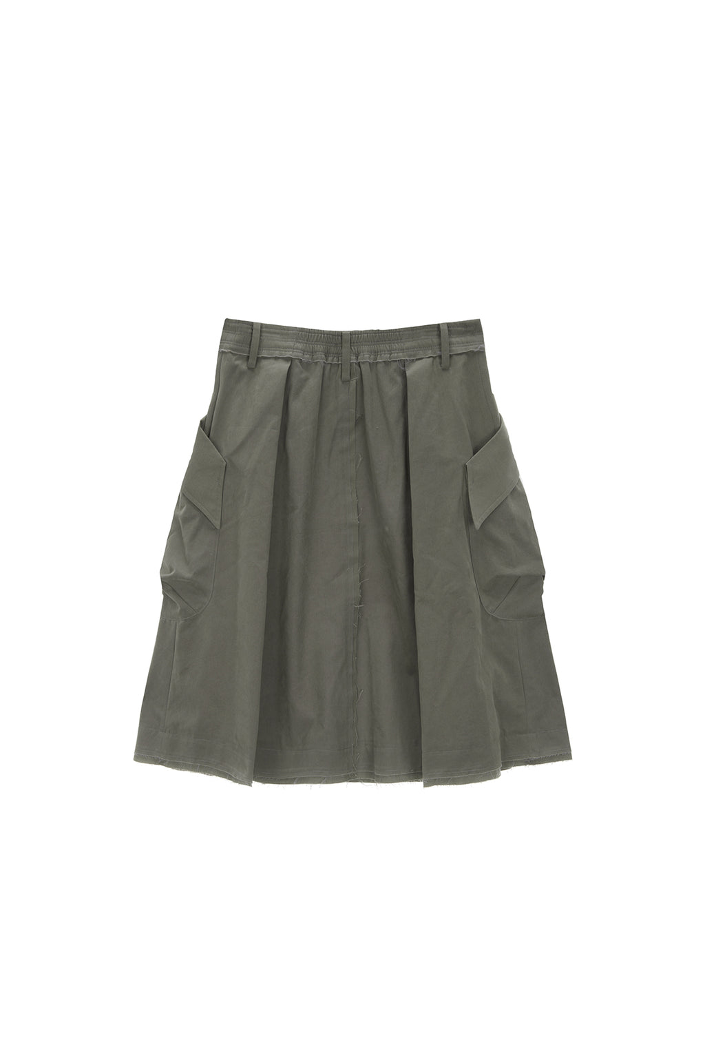 [matinkim] BIG POCKET CARGO MIDI SKIRT IN KHAKI