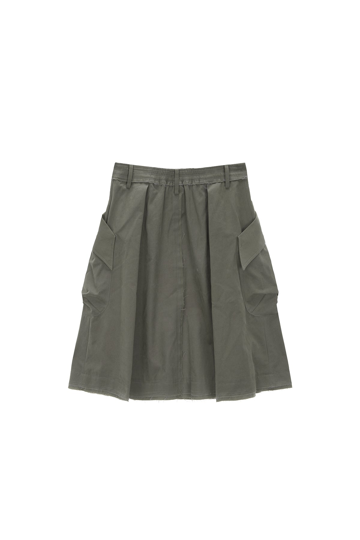 [matinkim] BIG POCKET CARGO MIDI SKIRT IN KHAKI