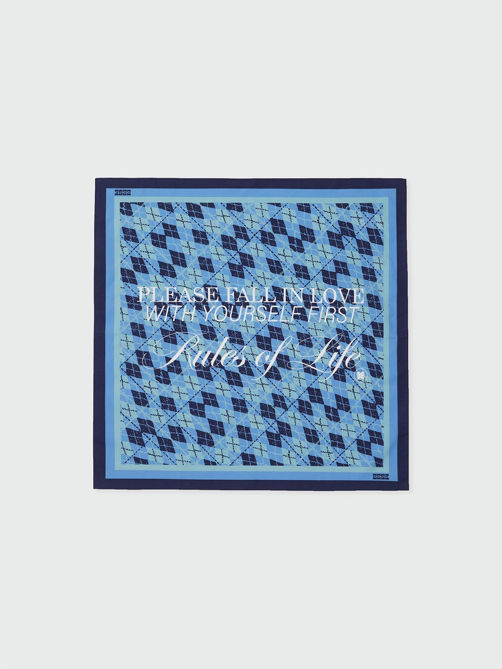 EENK Argyle Pattern Bandana (55cm x 55cm) - Blue