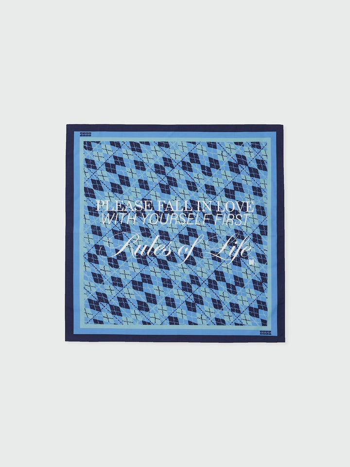 EENK Argyle Pattern Bandana (55cm x 55cm) - Blue