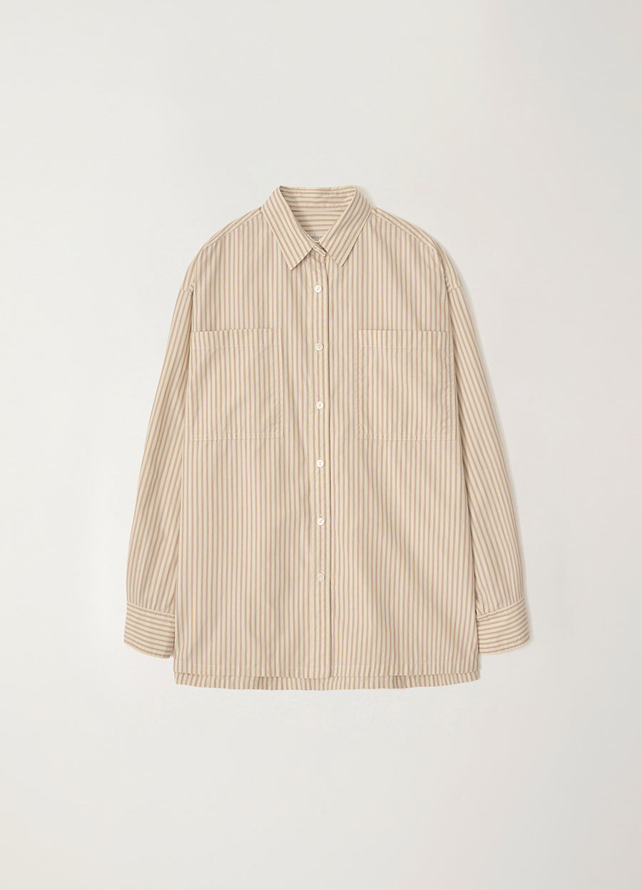 Nothing Written Toro oversized stripe shirt (Beige)