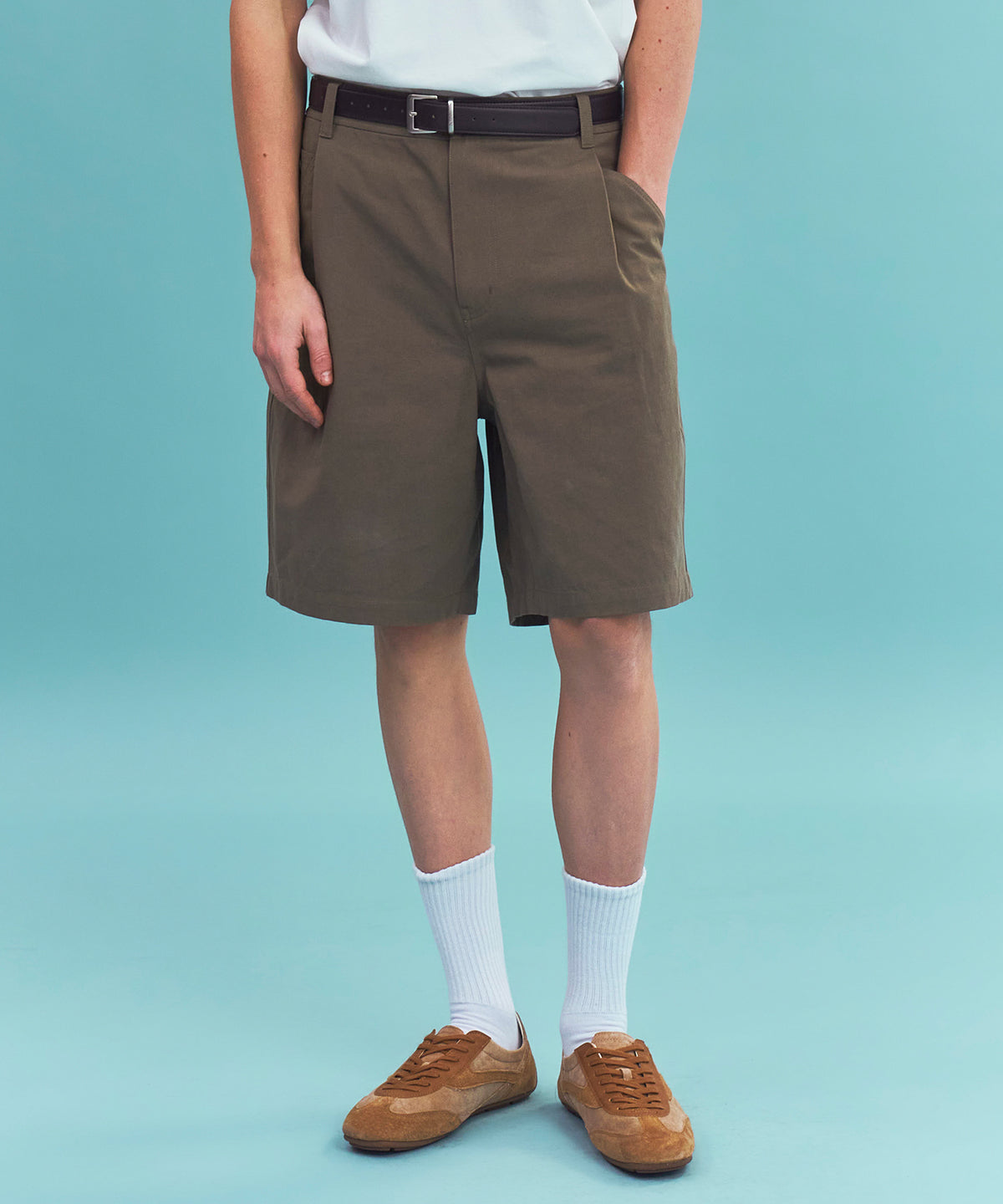 Satur Pocket Cotton Chino Shorts - Khaki