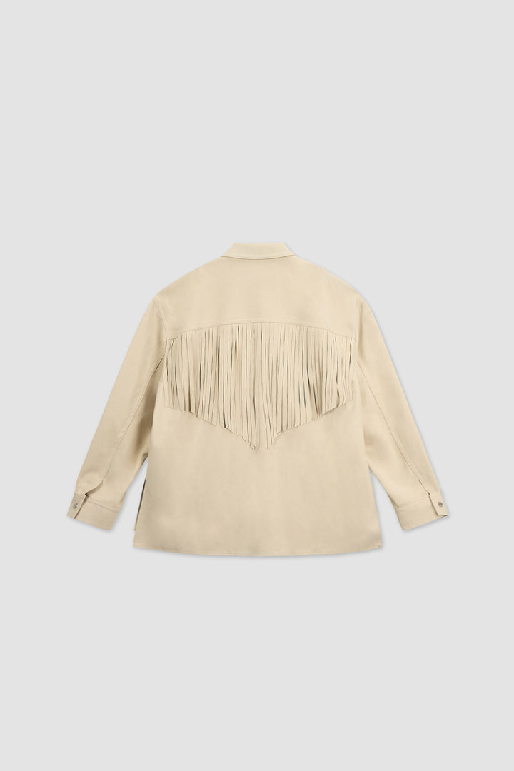 Matinkim Suede Fringe Jacket IN Beige