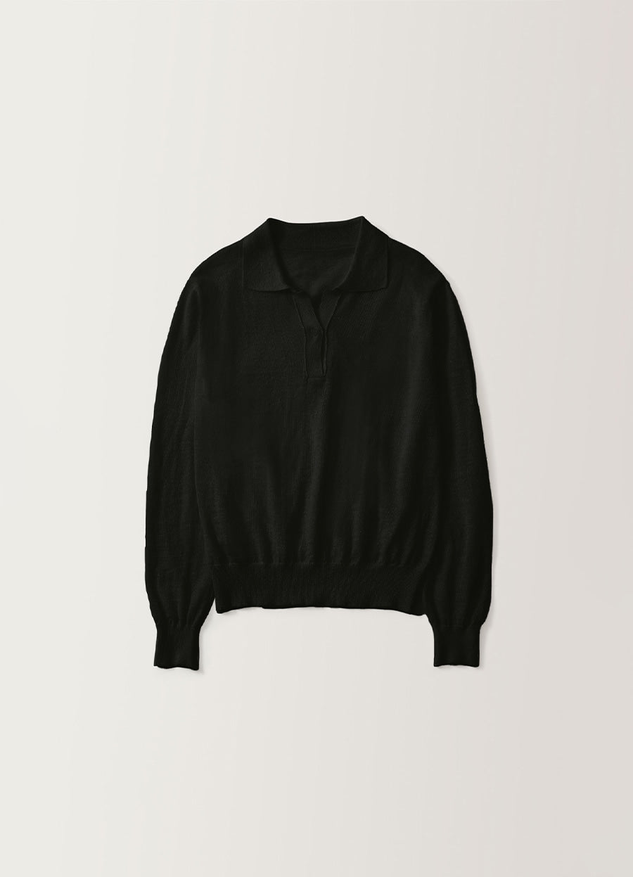 Nothing Written Carrel collar knit (Black)