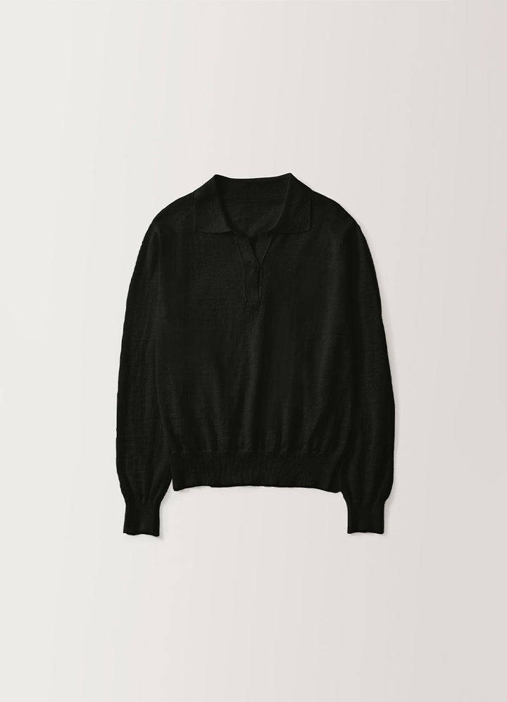Nothing Written Carrel collar knit (Black)
