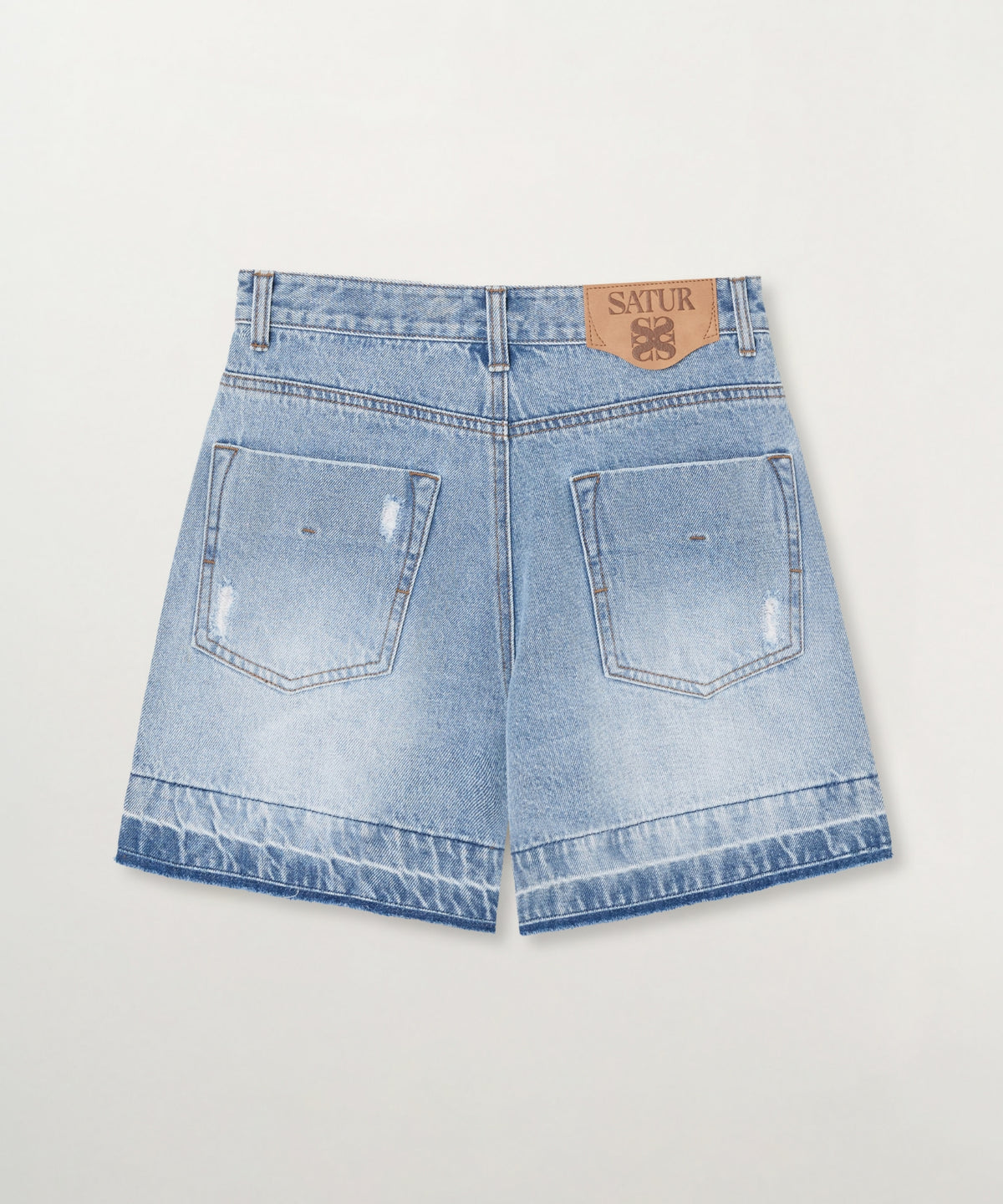 Satur (W) Gabon Wide Denim Shorts - Light Blue